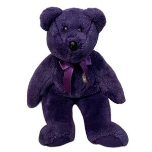 Ty Beanie Original Buddy Baby 1998 Princess Diana Plush Bear 14” White‎ Rose